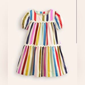 Mini Boden Girls Color Block Lace Tiered Dress Lined 7-8Y ships before easter